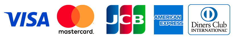 VISA、mastercard、JCB、AMERICAN EXPRESS、Divers Club
